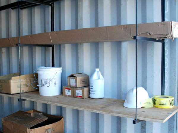 Modular Storage Container -inside view with shelfs